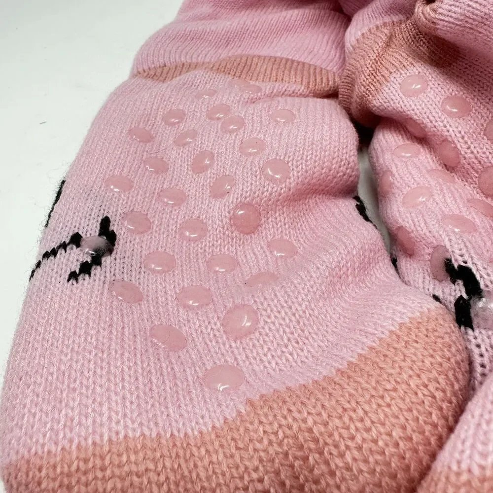 NWT Peanuts Snoopy & Woodstock Pink Sherpa Lined Slipper Socks Non-Slip OSFM